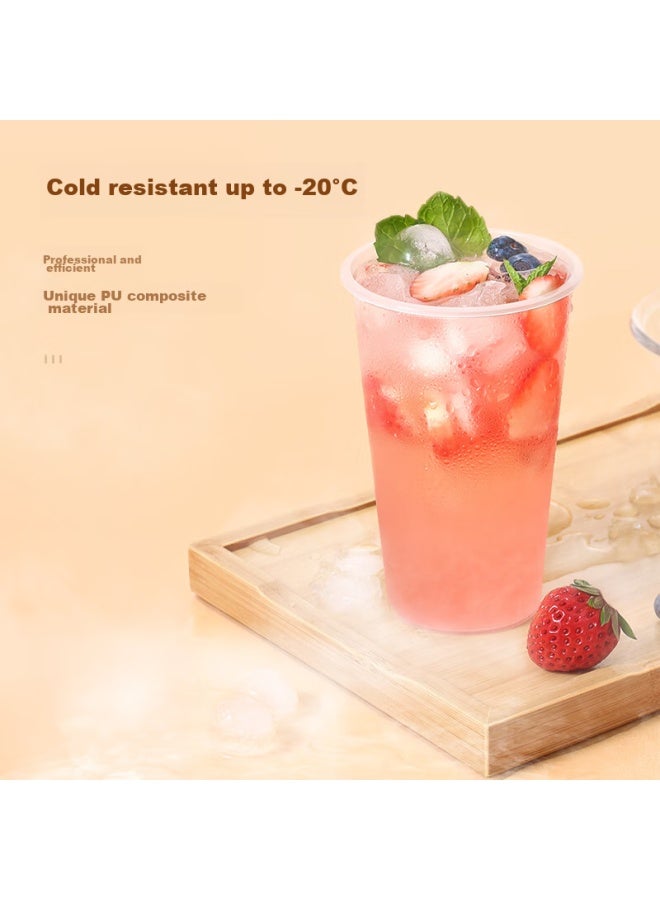 Maryya Meili Ya Disposable Milk Tea Cups With Lids, 500ml*20 Sets, Pearl Beverage Plastic Cups, Thickened Juice Cups - Image 4