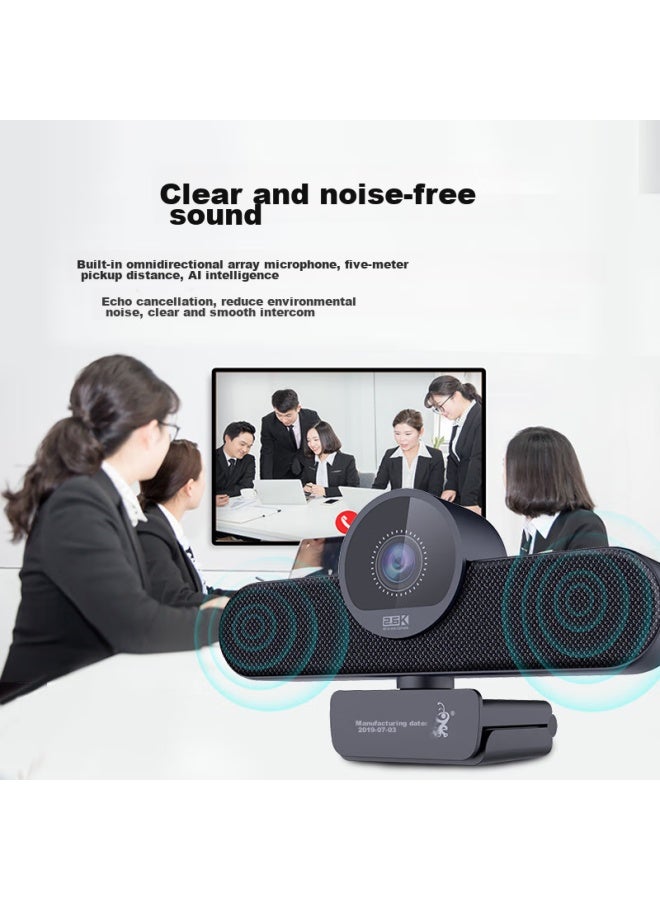 Aoni Computer Webcam 5mp Ultra Hd Audio And Video All-in Device With Speaker, Array Noise-cancelling Microphone For Postgraduate Entrance Exam, Interview And Video Conferencing Netyi C1000 - Image 2