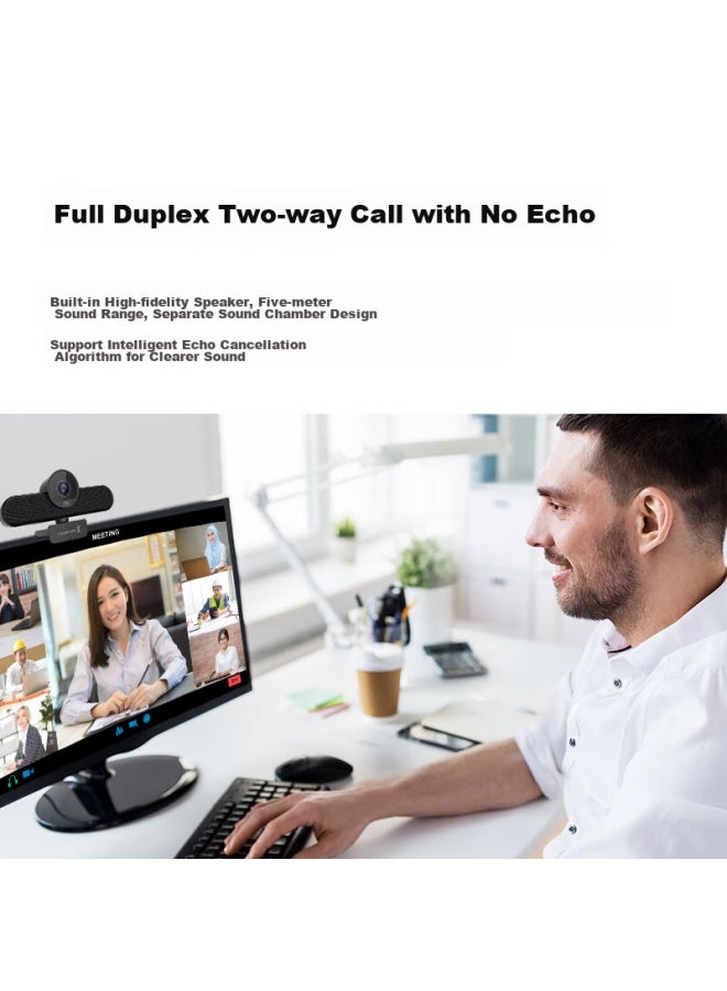 Aoni Computer Webcam 5mp Ultra Hd Audio And Video All-in Device With Speaker, Array Noise-cancelling Microphone For Postgraduate Entrance Exam, Interview And Video Conferencing Netyi C1000 - Image 3