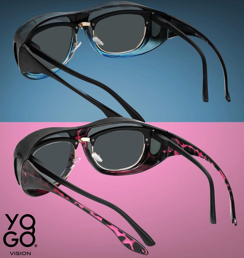 Yogo Vision Fit Over Wrap Sunglasses Polarized Lens Wear Over Eyeglasses 100% UV Protection for Men and Women - Image 2