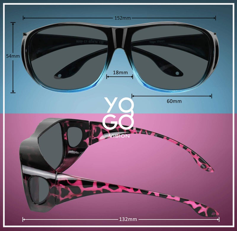 Yogo Vision Fit Over Wrap Sunglasses Polarized Lens Wear Over Eyeglasses 100% UV Protection for Men and Women - Image 4