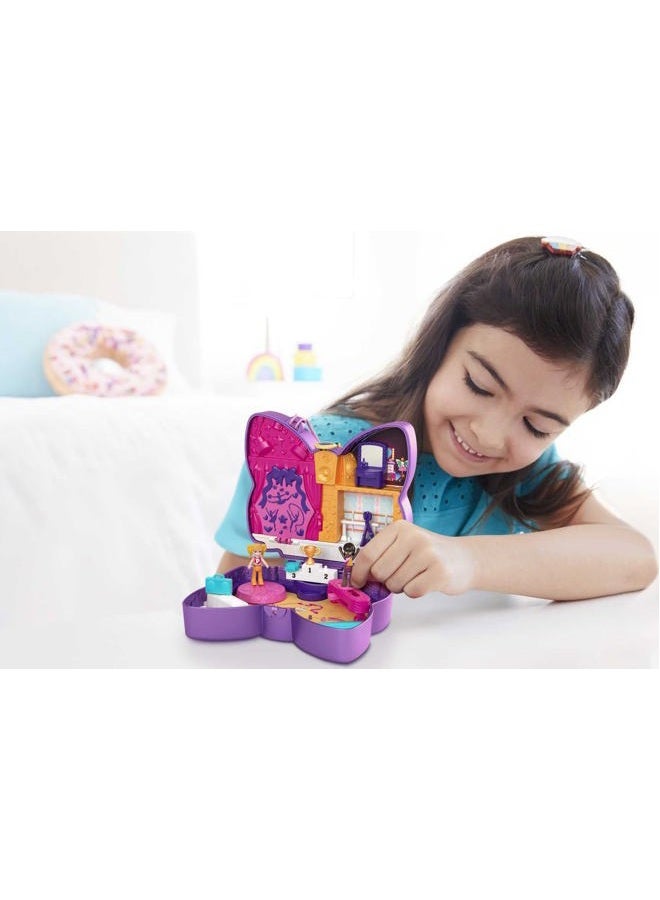 Polly Pocket Compact Playset, Sparkle Stage Bow with 2 Micro Dolls & Accessories, Travel Toys with Surprise Reveals - Image 2