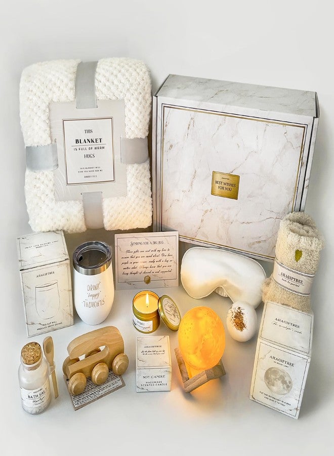 AHAGIFTREE Gift Baskets for Women,11PC Care Package with Moon Lamp,Grief,Get Well Soon After Surgery,Birthday,Think of You,Thank You,Sympathy - Image 1