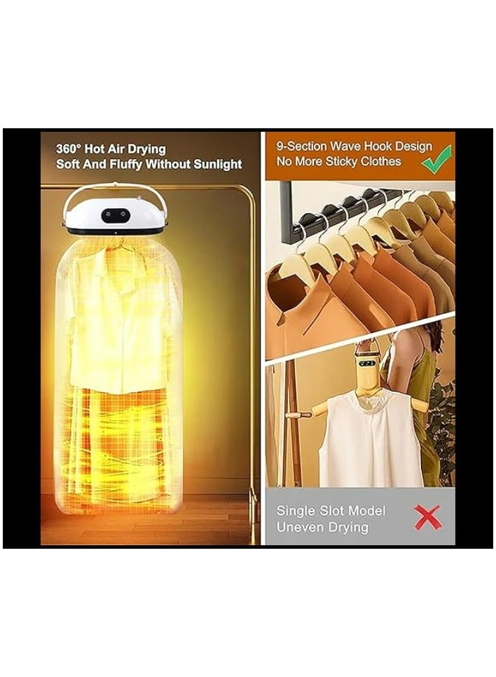 Clothes Dryer Portable Hanging Dryer For Home Travel Dorm Premium Mini Dryer Machine For Light Clothes Baby Clothes Quick And Easy To Use Small Compact Dryer Machine Clothes Wrinkle Removal - Image 3