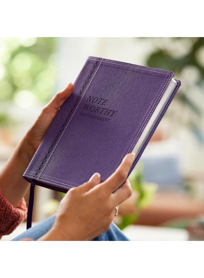 NoteWorthy New Testament: Read and Journal Through the New Testament in a Year (NKJV, Purple Leathersoft, Comfort Print) - Image 2