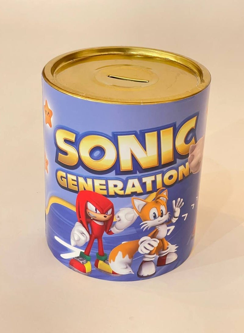 FUN MOMENT 15×13 cm metal children's Money bank with Sonic character design - Image 1