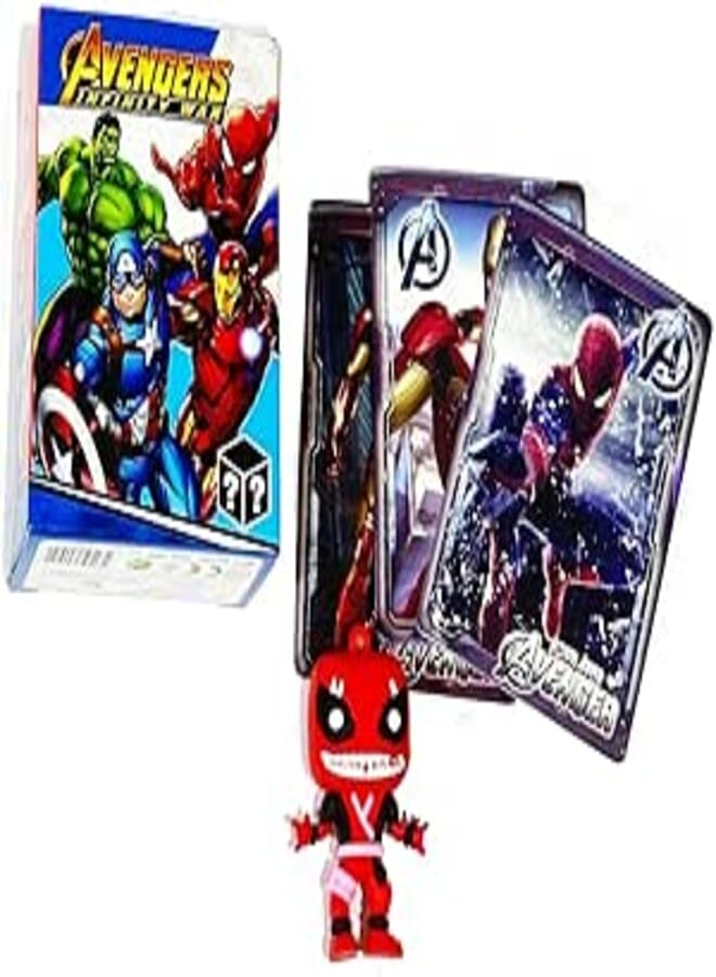 Infinity War Trading Cards Set with Collectible Figurine, Superhero Game Cards
