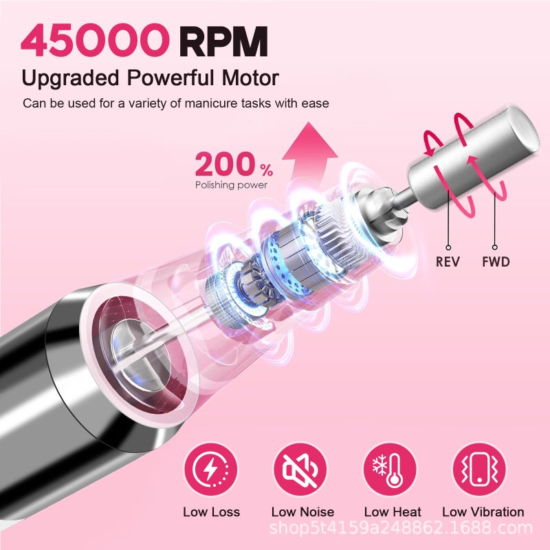 Cross-Border New Portable Nail Polish Grinder Set with Electric Nail File, Nail Clipper, and Nail Drill - Image 4