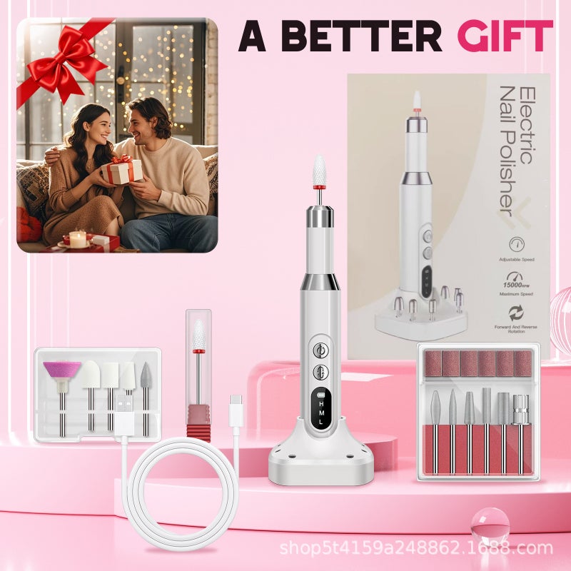 Cross-Border New Portable Nail Polish Grinder Set with Electric Nail File, Nail Clipper, and Nail Drill - Image 1