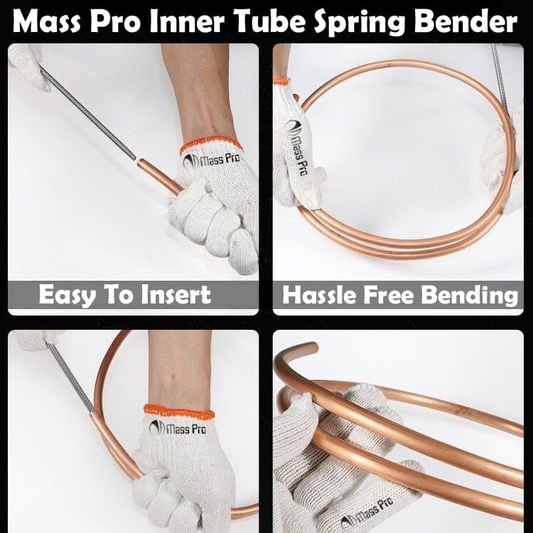 Mass Pro مثني أنبوب الربيع Mass Pro OD 9mm035 بوصة أنبوب فولاذي أنابيب نحاسية 845mm34 بوصة طويلة ل 12mm05 بوصة أنبوب نحاسي تجديدات منزلية كهربائي توصيل ثني الأنابيب - Image 2