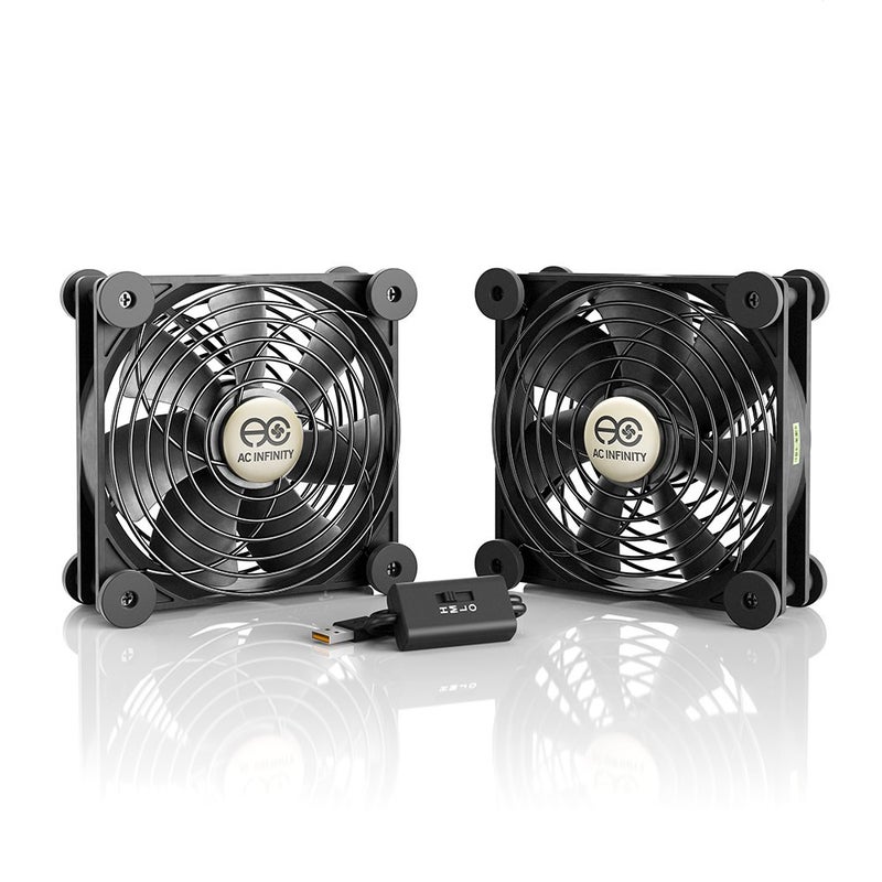 AC Infinity مروحة AC Infinity MULTIFAN S7، مروحة USB مزدوجة 120 مم هادئة، معتمدة من UL لتبريد أجهزة الاستقبال DVR وPlayStation وXbox وخزائن الكمبيوتر - Image 1