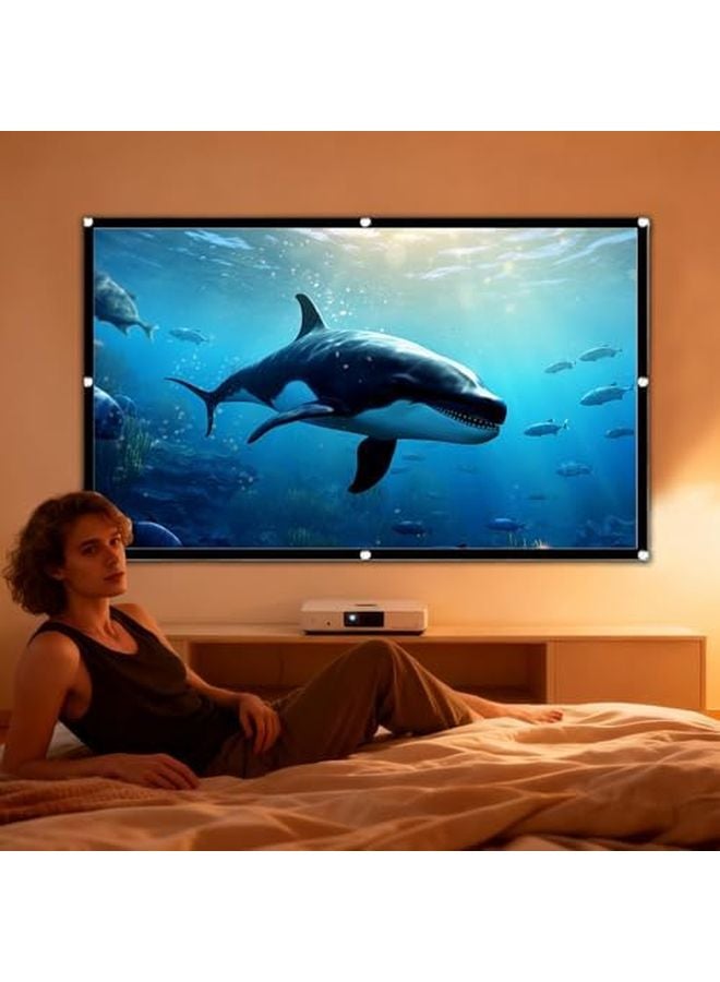 60 Inch Portable Projection Screen Magnetic Roll Up Display For Indoor Outdoor Camping - Image 3