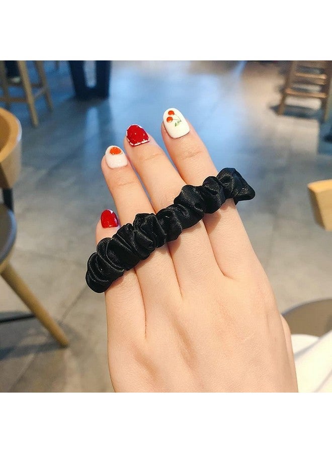 بينج شاو ماي 12 قطعة من ربطات الشعر الساتان، ربطات شعر سوداء، أربطة شعر مرنة، حامل ذيل حصان، إكسسوارات شعر، هدايا للفتيات المراهقات، أشياء عصرية - Image 3