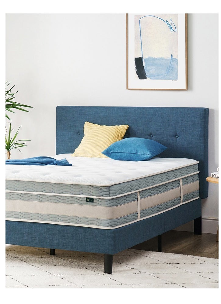 Zinus Cooling Comfort Support Hybrid Mattress, US Queen, Fiberglass Free, Medium Plush, Cooling Motion Isolation, Certified Safe Foams & Fabric, Mattress in A Box (152.4 X 203.2 X 35.6 CM) - Image 1