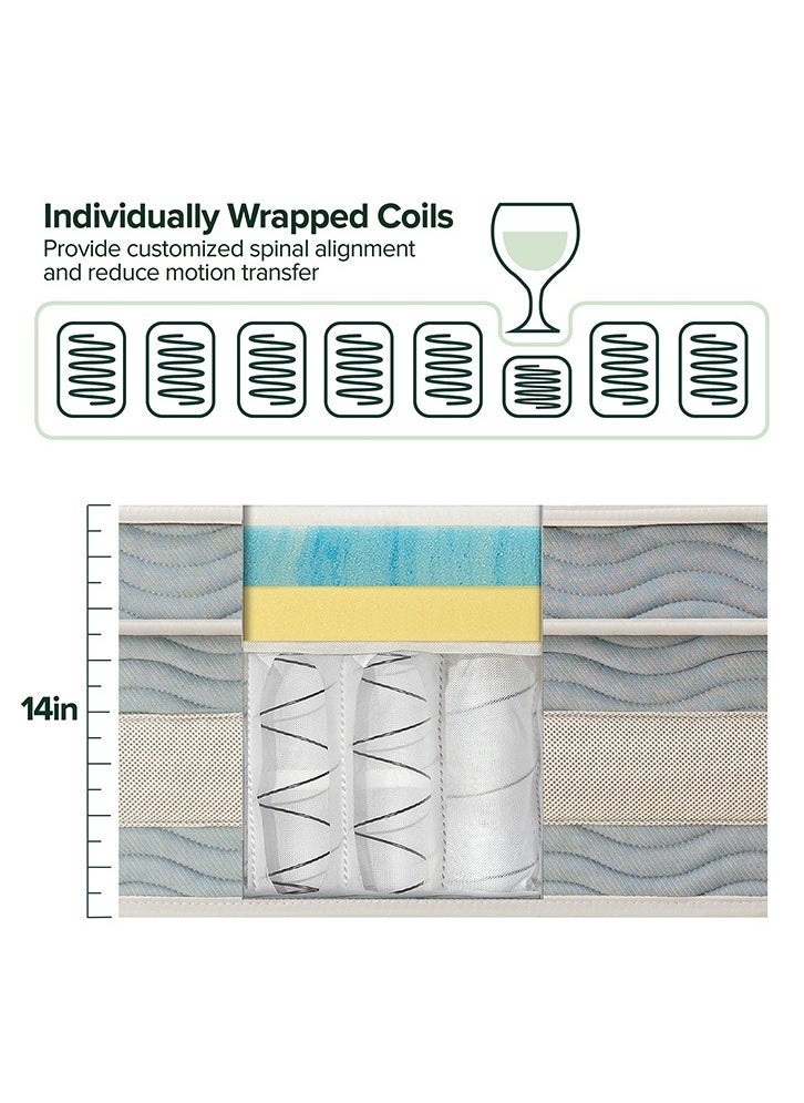 Zinus Cooling Comfort Support Hybrid Mattress, US Queen, Fiberglass Free, Medium Plush, Cooling Motion Isolation, Certified Safe Foams & Fabric, Mattress in A Box (152.4 X 203.2 X 35.6 CM) - Image 3