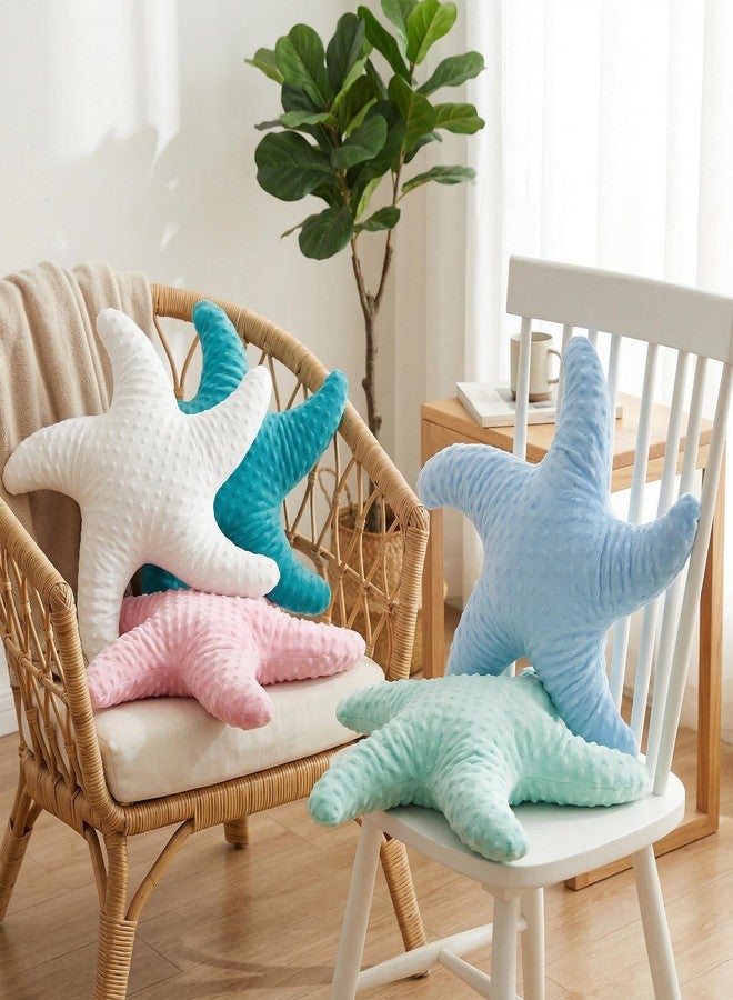 XIAIJIA وسادة زينة على شكل نجم البحر من شيايجيا، مقاس 19.68 × 19.68 بوصة، وسادة شاطئ ساحلية، وسادة ديكور مستوحاة من المحيط والشاطئ لغرفة النوم والأريكة والسرير (أبيض) - Image 2
