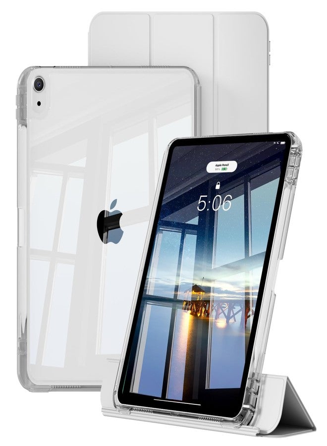 kenke جراب KENKE الهجين لجهاز iPad Air مقاس 11 بوصة M3 2025/M2 2024، وجهاز iPad Air من الجيل الخامس/الرابع 2022/2020 مقاس 10.9 بوصة مع حامل قلم، غطاء منزلق قابل للفصل 2 في 1 مع غطاء خلفي شفاف صلب من البولي كربونات، رمادي - Image 1