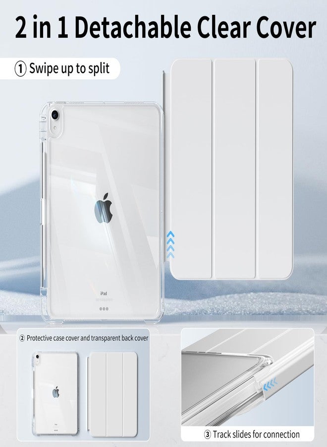 kenke جراب KENKE الهجين لجهاز iPad Air مقاس 11 بوصة M3 2025/M2 2024، وجهاز iPad Air من الجيل الخامس/الرابع 2022/2020 مقاس 10.9 بوصة مع حامل قلم، غطاء منزلق قابل للفصل 2 في 1 مع غطاء خلفي شفاف صلب من البولي كربونات، رمادي - Image 2