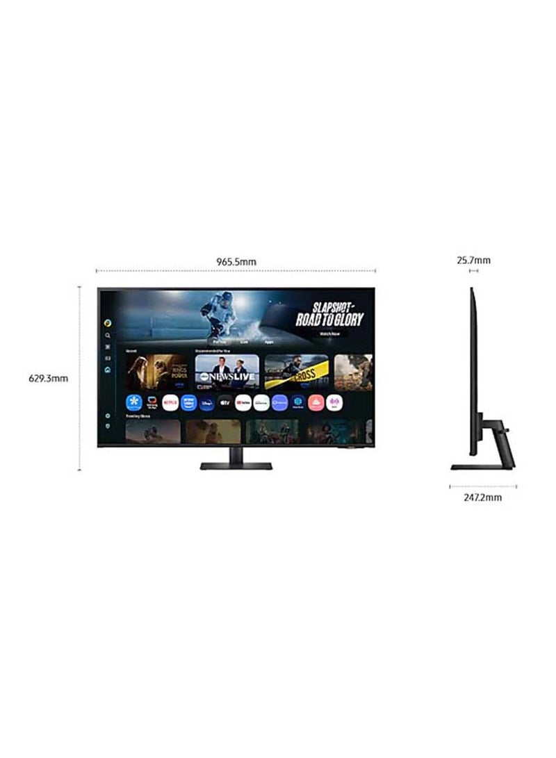 Samsung 43-Inch M7 M70F Smart Monitor, 4K UHD (3840x2160), Vision AI, Smart TV Apps, Gaming Hub, USB-C 65W Power Delivery, HDMI, Built-in Speakers, Bluetooth, Remote Control, Black - LS43FM700UMXUE Black - Image 4
