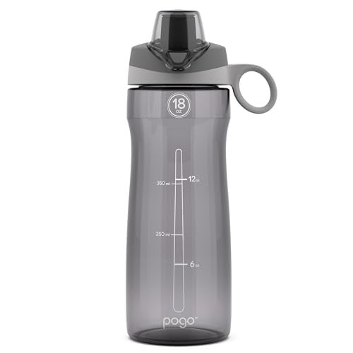 Pogo BPA-Free Tritan Plastic Water Bottle with Chug Lid, 18 Oz, Grey - Image 1