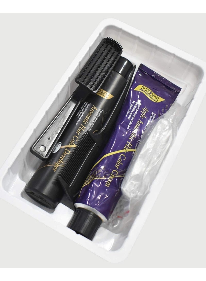 AUROMA كريم صبغة شعر طبيعي أسود S01 200 مل - Image 3