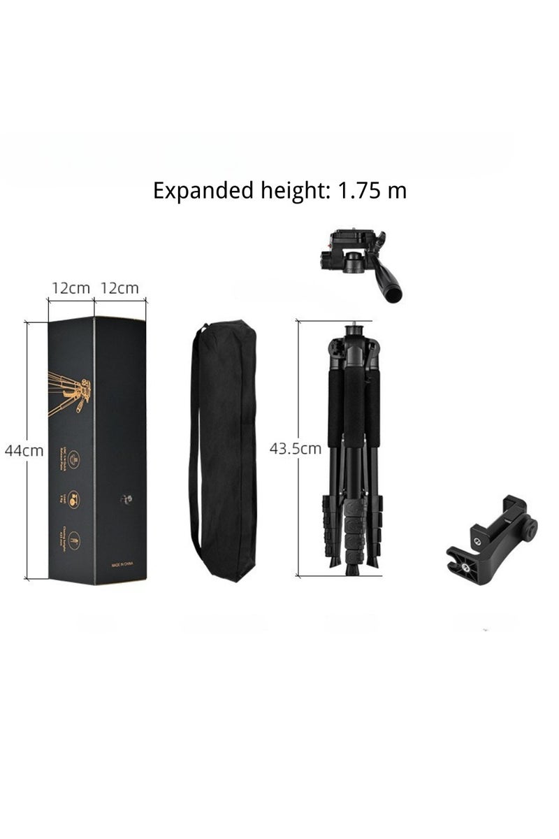 Aluminum Camera Tripod 175cm with Travel Bag & Phone Mount, 1/4” Screw for Phone, Camera, Projector, DSLR/SLR - Image 3
