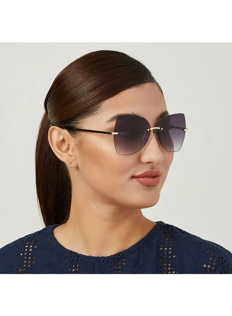 Blackout NAOMI Women Gold Sunglasses - Frame Material: Metal - Frame Color: Gold - Lens Color: Gray - Full Rim