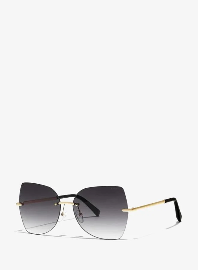 Blackout NAOMI Women Gold Sunglasses - Frame Material: Metal - Frame Color: Gold - Lens Color: Gray - Full Rim