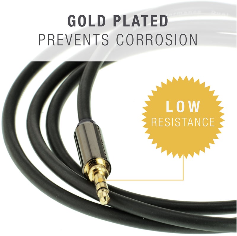 Mediabridge 3.5mm Male To Male Stereo Audio Cable (8 Feet) - Step Down Design for iPhone, iPod, Smartphone, Tablet and MP3 Cases - Image 4