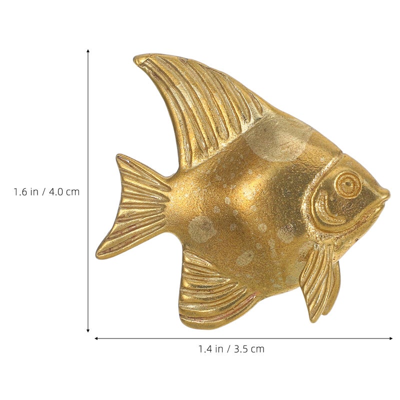 Brass Fish Shape Cabinet Knob Drawer Pull Vintage Animal Hardware For Kitchen Bedroom - Image 3