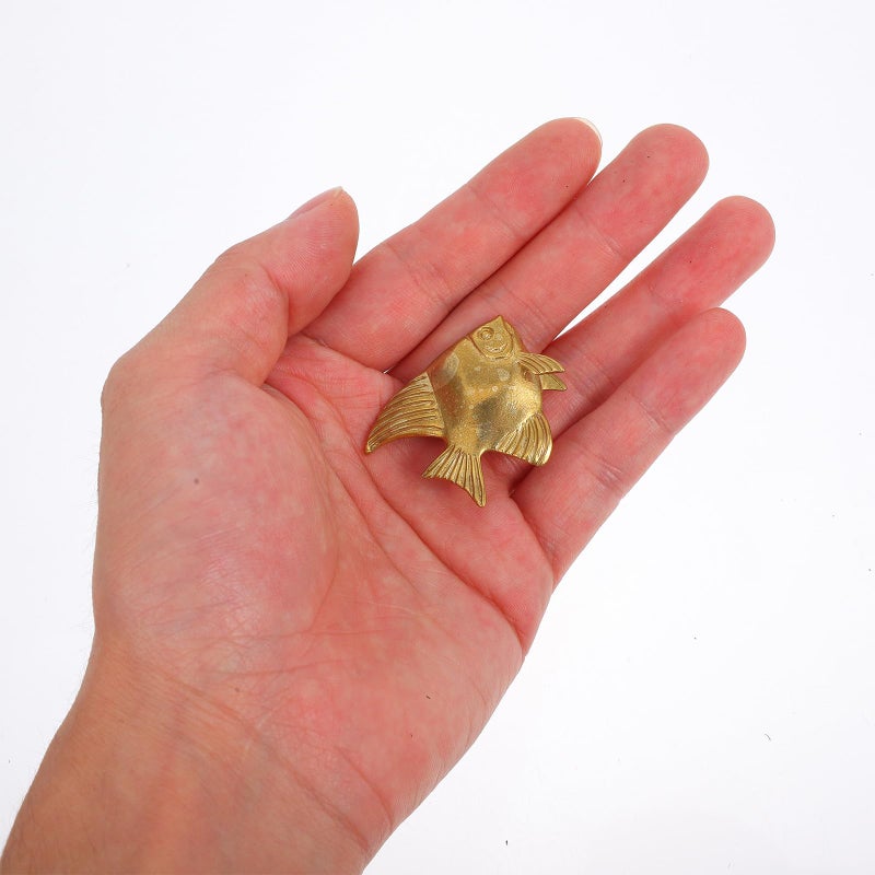 Brass Fish Shape Cabinet Knob Drawer Pull Vintage Animal Hardware For Kitchen Bedroom - Image 4