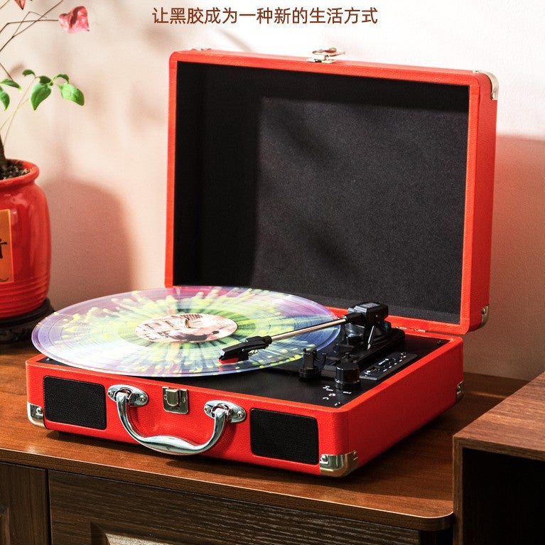 Spot Vinyl Portable Record Player Retro Gramophone Bluetooth Speaker Record Player Portable Wireless Bluetooth Audio - Image 2