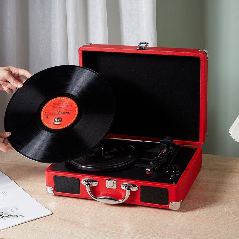 Spot Vinyl Portable Record Player Retro Gramophone Bluetooth Speaker Record Player Portable Wireless Bluetooth Audio - Image 1