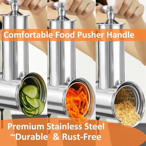 FavorKit Large Stainless Steel Slicer Shredder Attachment for KitchenAid Mixers, Dishwasher Safe Salad Maker, Cheese Grater Accessories with 3 Blades & 1 Knob Thumb Screw - Image 3
