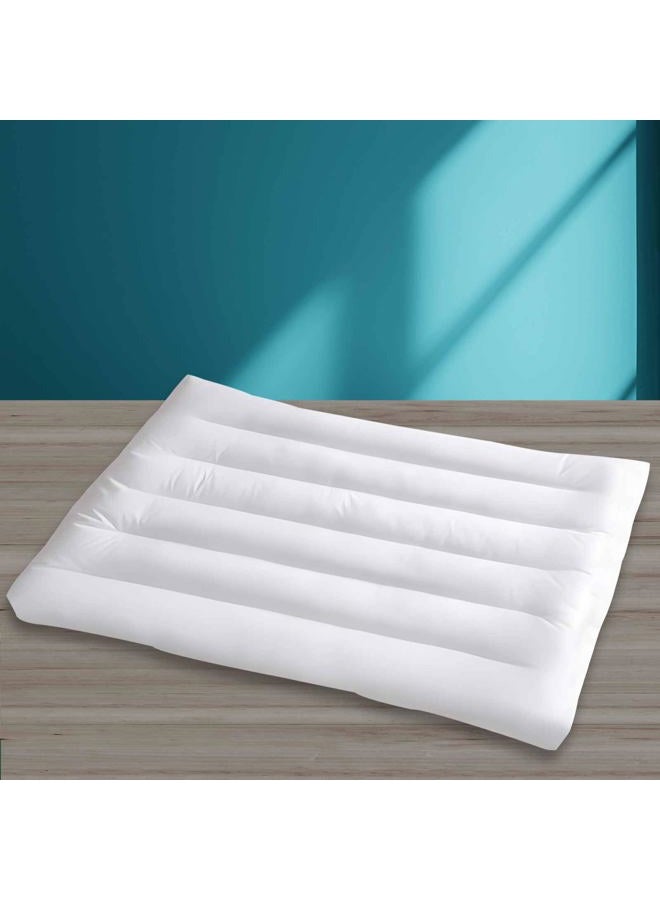 iFaon Ultra Flat Thin Pillows for Sleeping Standard Size, 3" High Slim Bed Pillow for Back Stomach Sleepers Down Alternative Filling Hypoallergenic White 18x26 in - Image 1