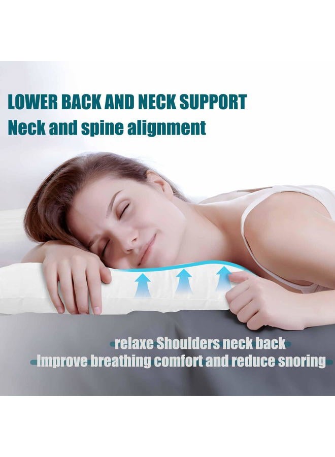 iFaon Ultra Flat Thin Pillows for Sleeping Standard Size, 3" High Slim Bed Pillow for Back Stomach Sleepers Down Alternative Filling Hypoallergenic White 18x26 in - Image 3