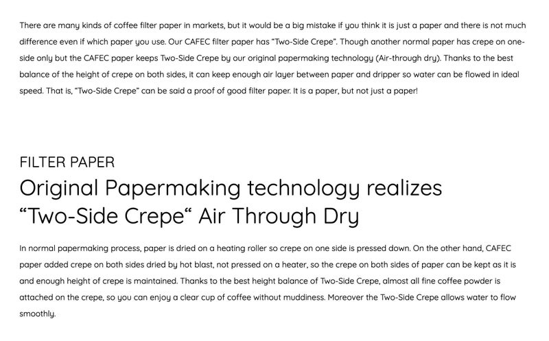 CAFEC Abaca trapezoid paper filter for 3-5 cups 100pcs/pack |Disposable Pour-Over Drip Coffee Paper Filter made of Eco-Friendly Refined Virgin Pulp for Better Tasting Brewing Pour Over Dripper (White) - Image 3