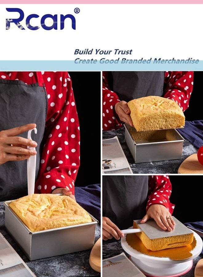 Rcan 8 Inches Square Cake Pan DIY Square Non-Stick Cuisine Baking Pan- Brownie Cake Pan Non-Stick Easy Clean Easy Release Durable Square Baking Pan Bread Mold and Loaf Pan - Image 2