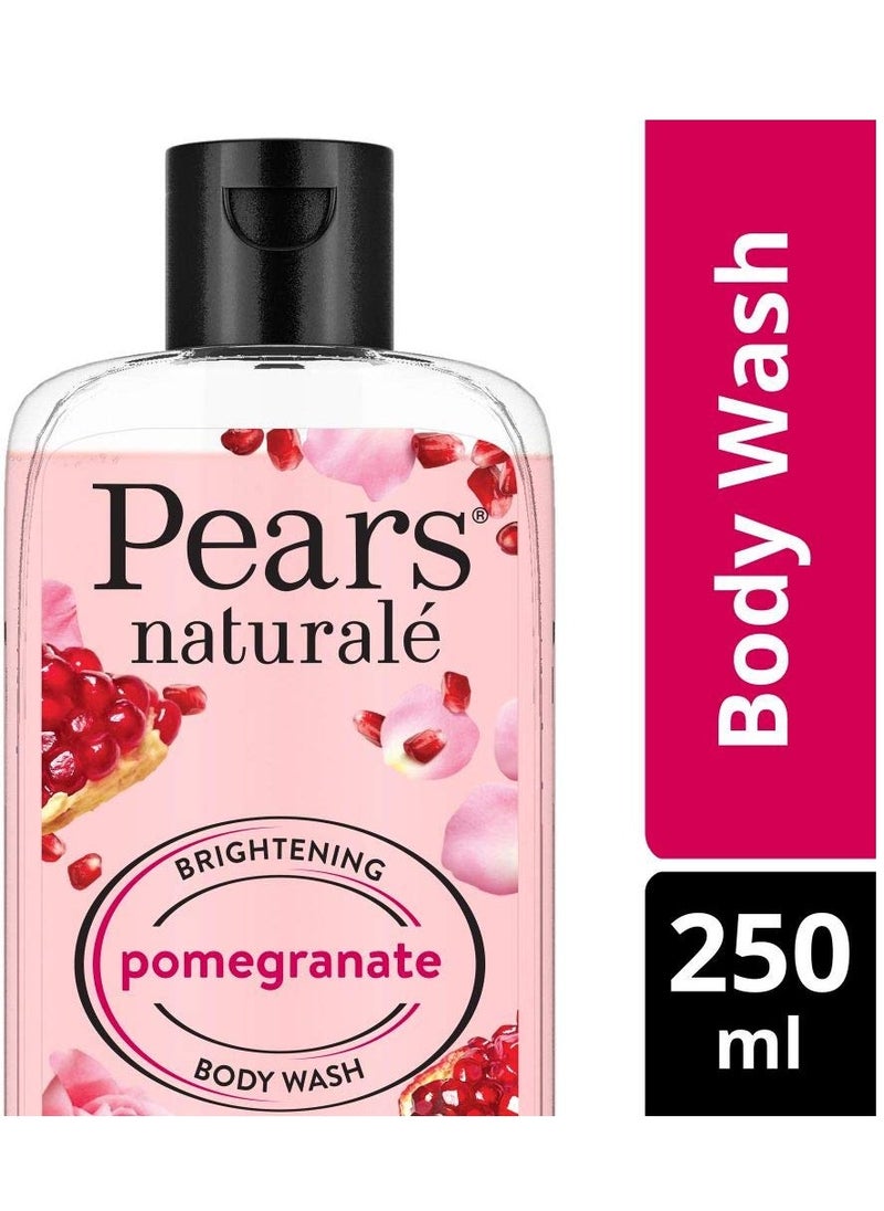 Pears Naturale Brightening Pomegranate Body Wash 250 ml 100% Natural Ingredients Liquid Shower Gel with Rose Extract for Glowing Skin Paraben Free