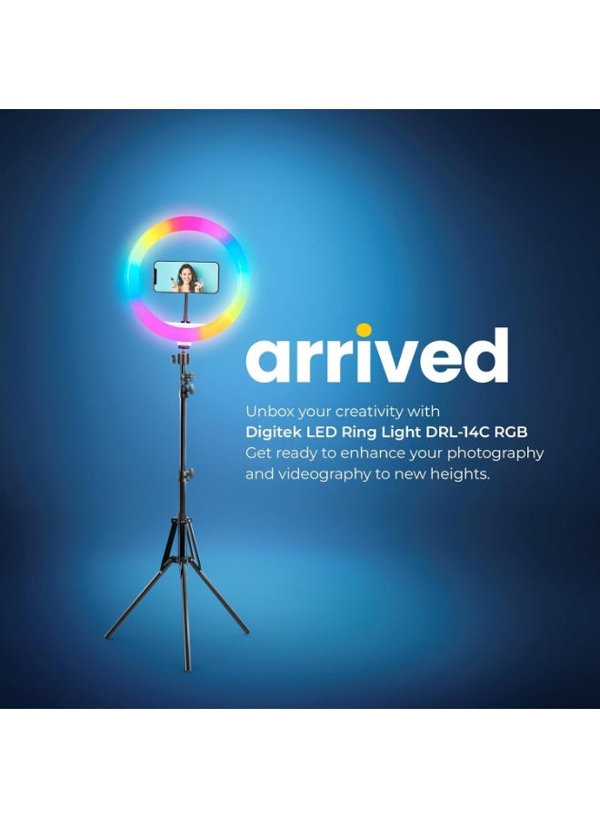 سانكس حلقة إضاءة RGB LED، مقاس 10 بوصة، مع حامل ثلاثي بطول 1.8 متر، إضاءة قابلة للتعتيم وحامل هاتف - Image 5