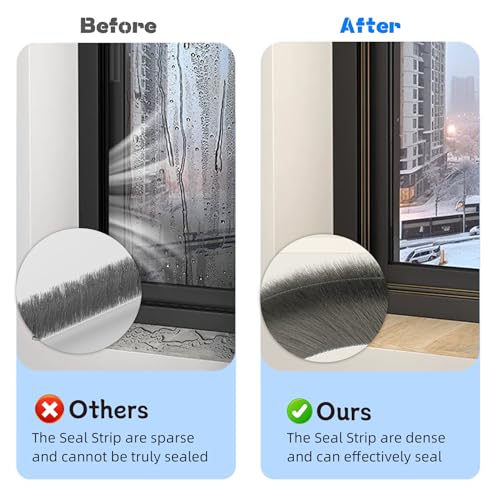 CHENYA Weather Stripping Door Window Seal Strip 33 Ft, Selfadhesive Strong Adhesion, soundproofing, Draft Blocker, Dustproof, Suitable for Doors and Windows Cabinet Doors, 0.2 Inch Thick, White - Image 5