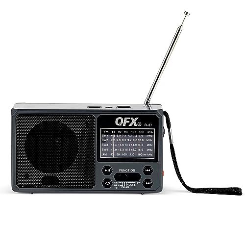 QFX R-37 6-Band (AM, FM, SW1 - SW4) Bluetooth LED Flashlight Solar Radio (2021 Model) - Image 2