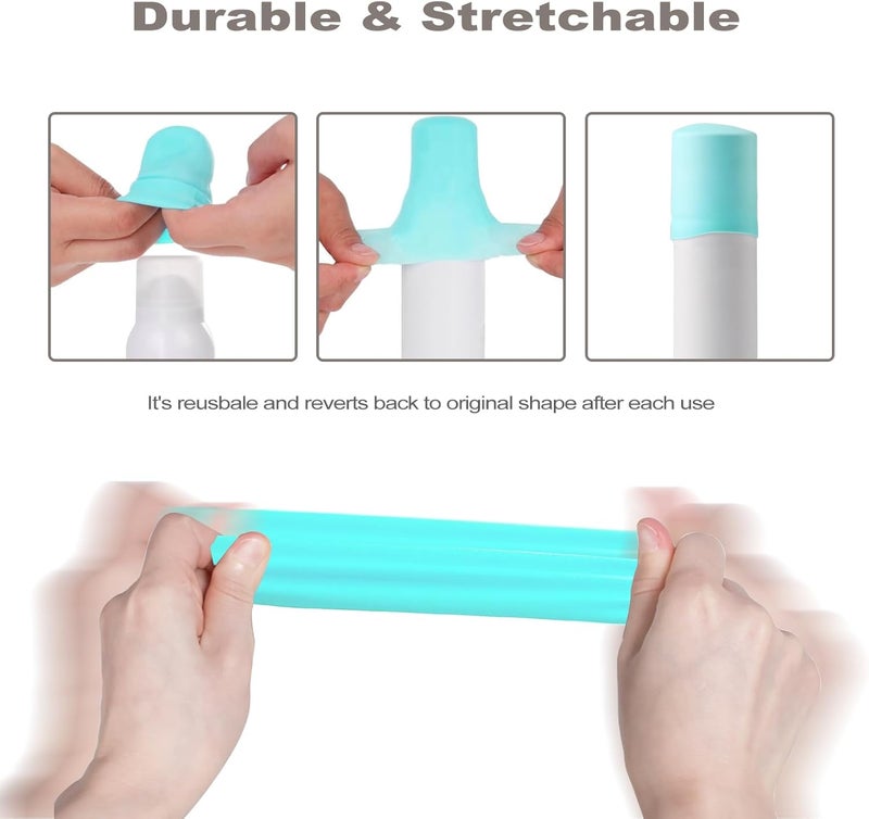 BLHLA 9 Pack Silicone Bottle Covers for Traveling, Airplane Travel Essentials for Women, Beach Vacation and Cruise Ship Travel Accessories, Travel Size Toiletries, Must Haves, Leak Proof - Image 4