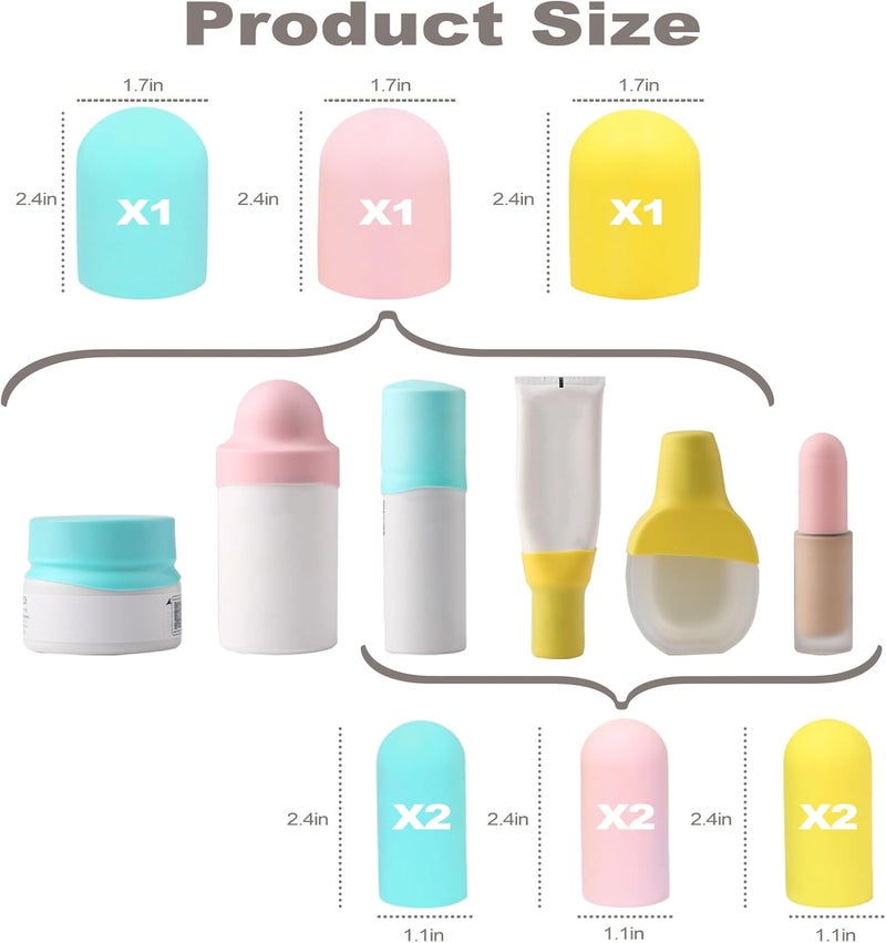 BLHLA 9 Pack Silicone Bottle Covers for Traveling, Airplane Travel Essentials for Women, Beach Vacation and Cruise Ship Travel Accessories, Travel Size Toiletries, Must Haves, Leak Proof - Image 2