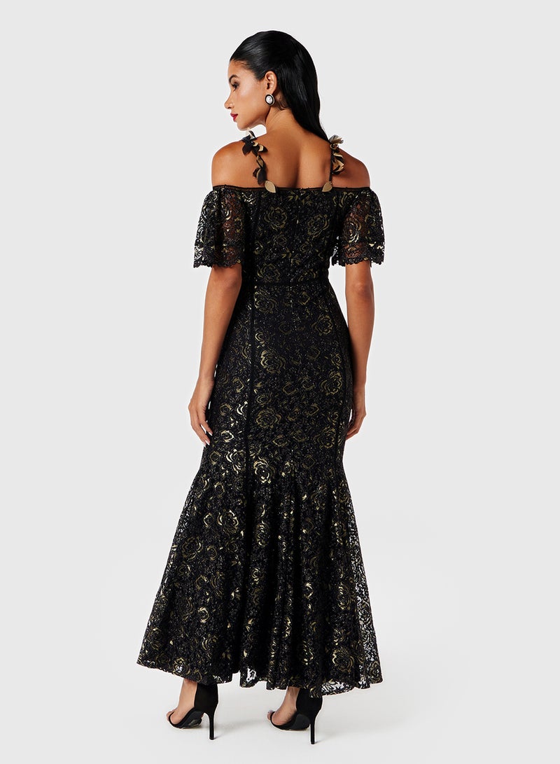 Threadz by Ajooni Floral Lace Maxi Dress - Image 2