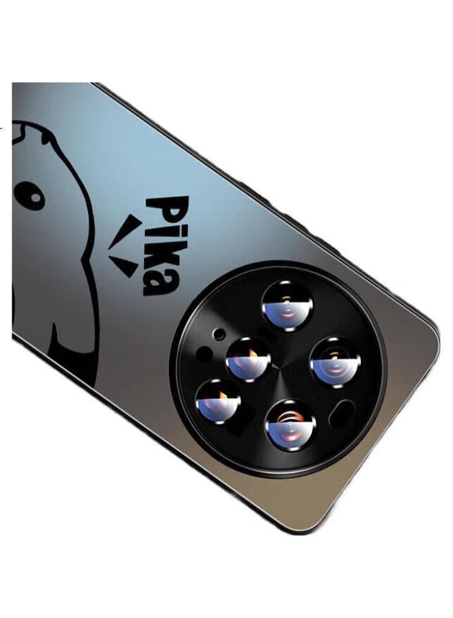 Xp Suitable For Xiaomi 15 Ultra Phone Case, Full Lens Protection, Xiaomi 15 Ultra Heat Dissipation, Frosted Cartoon Design, Shockproof, Business Style, High-End Feel - Graphite Gray Calligraphy Jieshun - Image 1