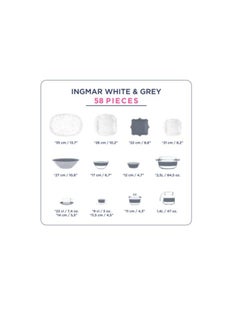 Arcoprex Luminarc dining set, 58 pcs, Ingmar White & Grey - pzsku/Z2B037F2691567FEFE0C6Z/45/_/1728478710/82005ac8-79a7-4b14-8d00-bf8995542761