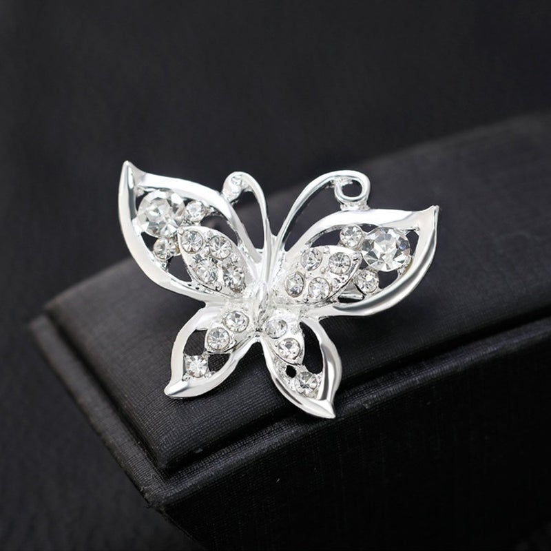 Ezing 12pcs lot silver plated crystal rhinestone wedding brooches pins - Image 2