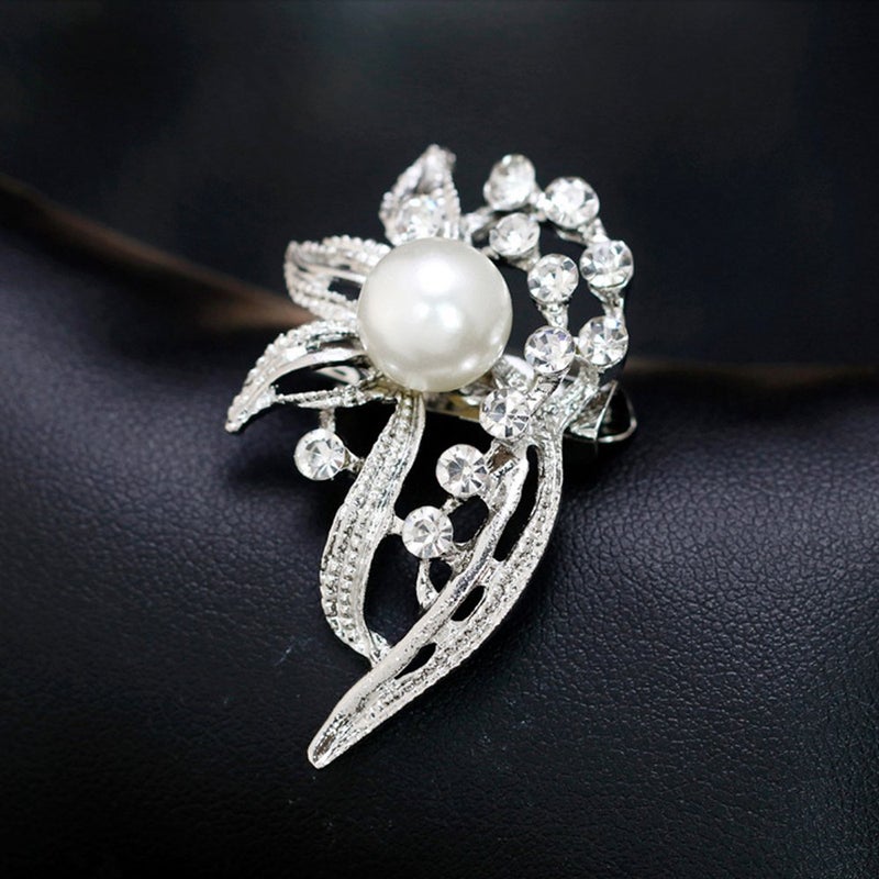 Ezing 12pcs lot silver plated crystal rhinestone wedding brooches pins - Image 3