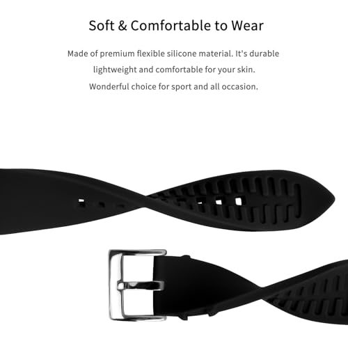 TStrap Silicone Watch Band for Men - Black Quick Release Watch Band for Women Soft - Waterproof Smart Watch Bracelet Clasp - Correa de Silicona para Reloj Replacement - 18mm 19mm 20mm 21mm 22mm 24mm - Image 5